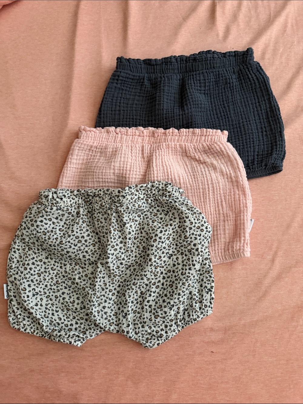 Gerber Baby Bloomer Set - Black, Light Pink & Peach
